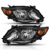 ANZO 2009-2010 Toyota Corolla Crystal Headlight Black Amber - 121541