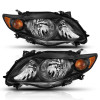 ANZO 2009-2010 Toyota Corolla Crystal Headlight Black Amber - 121541
