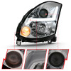 ANZO 2003-2007 Infiniti G35 Projector Headlight Plank Style Black (HID Compatible, No HID Kit ) - 121557