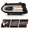 ANZO 2015-2018 Dodge Charger Projector Headlights Plank Style Black - 121559