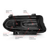 ANZO 2015-2018 Dodge Charger Projector Headlights Plank Style Black - 121559