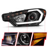 ANZO 2014-2016 Kia Forte Projector Headlights w/ Light Bar Black Housing w/ DRL - 121562