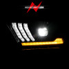 ANZO 13-14 Ford Mustang (w/ Factory HID/Xenon HL only) Projector Headlights w/Light Bar Black - 121572