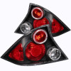 ANZO 2001-2003 Honda Civic Taillights Black w/ Halo - 221046