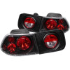 ANZO 1996-2000 Honda Civic Coupe Taillights Black - 221062