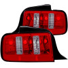 ANZO 2005-2009 Ford Mustang Taillights Red/Clear - 2010 Style - 221166