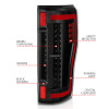 ANZO 2017+ Ford F-250 LED Taillights - Black/Clear - 311287