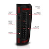 ANZO 2017+ Ford F-250 LED Taillights - Black/Smoke - 311288