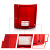 ANZO 1978-1991 Chevy Blazer Taillight Red/Clear Lens w/o Chrome Trim Fleetside (OE Replacement) - 311317