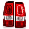 ANZO 1999-2002 Chevy Silverado 1500 LED Taillights Plank Style Chrome With Red/Clear Lens - 311326