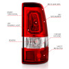 ANZO 2003-2006 Chevy Silverado 1500 LED Taillights Plank Style Chrome With Red/Clear Lens - 311329