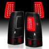 ANZO 1999-2002 Chevy Silverado 1500 LED Taillights Plank Style Black w/Smoke Lens - 311331