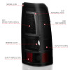 ANZO 1999-2002 Chevy Silverado 1500 LED Taillights Plank Style Black w/Smoke Lens - 311331