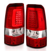 ANZO 1999-2002 Chevy Silverado 1500 LED Taillights Plank Style Chrome With Red/Clear Lens - 311332