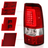 ANZO 1999-2002 Chevy Silverado 1500 LED Taillights Plank Style Chrome With Red/Clear Lens - 311332
