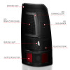 ANZO 2003-2006 Chevy Silverado 1500 LED Taillights Plank Style Black w/Smoke Lens - 311334