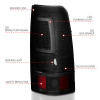 ANZO 2003-2006 Chevy Silverado 1500 LED Taillights Plank Style Black w/Smoke Lens - 311334