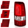 ANZO 2003-2006 Chevy Silverado 1500 LED Taillights Plank Style Chrome With Red/Clear Lens - 311335