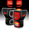 ANZO 2007-2013 Toyota Tundra LED Taillights Plank Style Black w/Clear Lens - 311336