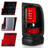 ANZO 1994-2001 Dodge Ram 1500 LED Taillights Plank Style Black w/Clear Lens - 311339