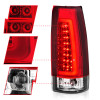 ANZO 1999-2000 Cadillac Escalade LED Taillights Chrome Housing Red/Clear Lens Pair - 311346