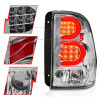 ANZO 2002-2009 Chevrolet Trailblazer LED Tail Lights w/ Light Bar Chrome Housing Clear Lens - 311373