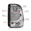 ANZO 2002-2009 Chevrolet Trailblazer LED Tail Lights w/ Light Bar Chrome Housing Clear Lens - 311373