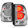 ANZO 2002-2009 Chevrolet Trailblazer LED Tail Lights w/ Light Bar Chrome Housing Clear Lens - 311373