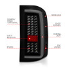 ANZO 2007-2013 Chevrolet Silverado1500/ 2500/ 3500 LED Tail Lights w/ Light Bar Black Housing Smoke - 311381