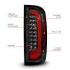 ANZO 15-21 GMC Canyon Full LED Taillights w/ Red Lightbar Black Housing/Clear Lens - 311434