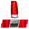 ANZO 88-99 Chevy C/K1500/2500/3500 Full LED Light Tube Taillights Chrome Housing Red/Clear Lens - 311484
