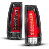 ANZO 88-99 Chevy/GMC C/K1500/2500/3500 Full LED Light Tube Taillights Black Housing Clear Lens - 311485