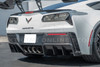 EOS Rear Bumper Diffuser w. Fins - Carbon Fiber - C7 Corvette