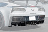 EOS Rear Bumper Diffuser w. Fins - Carbon Fiber - C7 Corvette
