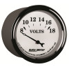 AutoMeter Gauge Voltmeter 2-1/16in. 18V Elec Old Tyme White II - 1292