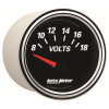 Autometer Designer Black II 52mm 18V Voltmeter Gauge - 1293
