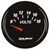 Autometer Designer Black II 52mm 18V Voltmeter Gauge - 1293