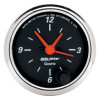Autometer Designer Black 2-1/16in Analog 12 Hour Clock - 1484