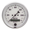 AutoMeter Gauge Speedo. 3-3/8in. 120MPH Elec. Prog. W/ Lcd Odo Old Tyme White - 1680