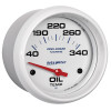 Autometer Marine White Air-Core Electric Oil Temperature Gauge 2-5/8in 140-300 Deg F - 200765