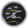 Autometer Marine Carbon Fiber Ultra-Lite 2-1/16in 100PSI Mechanical Oil Pressure Gauge - 200790-40