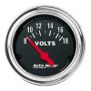 Autometer Traditional Chrome 52mm 8-18 Volts Short Sweep Electricall Voltmeter - 2592