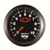 AutoMeter Gauge Tachometer 3-3/8in. 10K RPM In-Dash Chevy Red Bowtie Black - 3697-00406