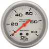 Autometer Ultra-Lite 2.625in Liquid Filled Mechanical 100 PSI Silver Oil Pressure Gauge - 4621
