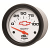 AutoMeter Gauge Oil Pressure 2-5/8in. 100PSI Electric Chevy Red Bowtie White - 5827-00406