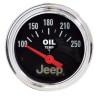 Autometer Jeep 52.4mm Short Sweep Electronic 100-250 Def F Oil Temperature Gauge - 880429