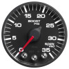 Autometer Spek-Pro Gauge Boost 2 1/16in 35psi Stepper Motor W/Peak & Warn Black/Black - P303328