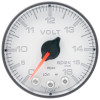 Autometer Spek-Pro Gauge Voltmeter 2 1/16in 16V Stepper Motor W/Peak & Warn Wht/Blk - P344128