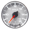 Autometer Spek-Pro Gauge Voltmeter 2 1/16in 16V Stepper Motor W/Peak & Warn Slvr/Chrm - P34421