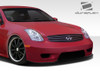 2003-2007 Infiniti G Coupe G35 Duraflex Sigma Front Bumper Cover - 1 Piece / Vehicle Year Make Model Trim - 2003-2007-Infiniti G Coupe 2DR / Product Type - Front Bumper / Style Name -Sigma / Kit Material - FRP (Fiberglass Reinforced Plastics) / Notes -